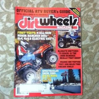 JAN 2000 DIRTWHEELS four wheeler   atv magazine