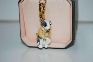 NIB Juicy Couture PINK Jacket Greyhound Trench Dog Bracelet Charm