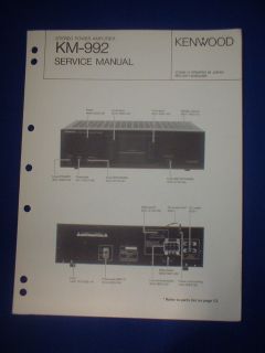 KENWOOD KM 922 POWER AMPLIFIER SERVICE MANUAL ORIGINAL VERY GOOD 