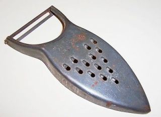   Primitive Small Metal Grater Kitchen Utensil With Peeler Handle OLD