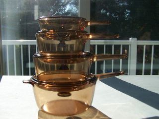 PIECE CORNING VISIONS AMBER COOKWARE VISION WARE GLASS PYREX (SET #1 