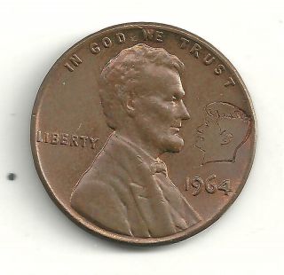 HIGH GRADE AU PENNY 1964 P KENNEDY  LINCOLN CENT NOVELTY COIN