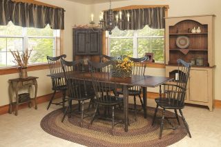   Dining Table Chairs Set Farmhouse Furniture Harvest Country Kitchen