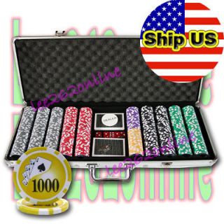 500pc Hi Roller Poker Chip Set with Aluminum Case