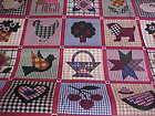 KING Size Americana Crimson Panel Cheater Quilt Top New Cotton 90x108 