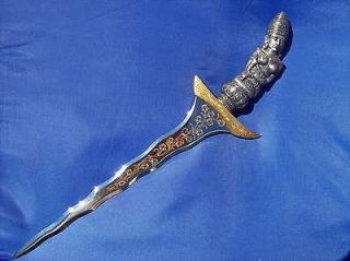KRIS DAGGER SWORD KNIFE SILVER & GOLD ACCENTS RARE