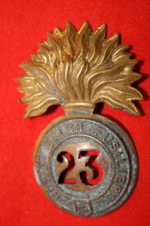 23RD ROYAL WELSH FUSILIERS GLENGARRY GRENADE CAP BADGE