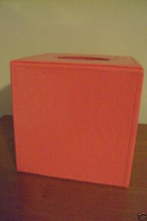 SHOCKING PINK LEATHER WOOD TISSUE PAPER BOX HOLDER NEW