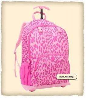 NWT GAP Kids Girls Leopard Print Roller Rolling Backpack School Book 