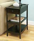 ATTRACTIVE WOODEN SIDE ACCENT TABLE W/ PULL OUT DRAWER AND 2 SHELVES 2 