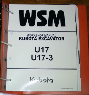 Kubota U17 U17 3 Excavator Workshop Service Manual