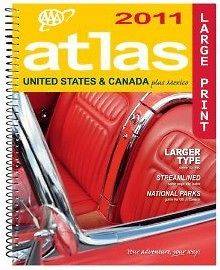   STATES USA/CANADA Mexico Road Atlas, LARGE PRINT Spiral, Travel Maps