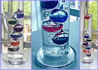 GALILEO THERMOMETER 13 inches TALL COLORFUL Celcius Temperature GLASS 