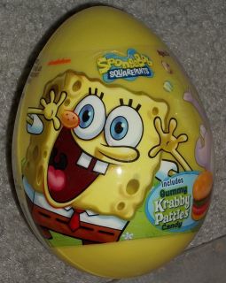 Large Yellow SpongeBob Square Pants Plastic Easter Egg with Krabby 