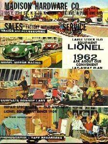 1962 LIONEL CONSUMER TRAIN CATALOG MADISON HARDWARE RS