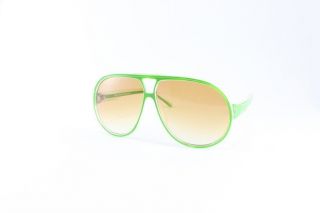 Green Classic Aviator Round Edge Sunglasses Designer Large Curved 