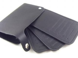Classic Soft PU Leather Black 30pcs Cards ID Document Credit Card 