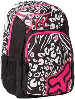  Womens/Girls Fox Racing Black/Pink Zebra Dirt Vixen Backpack Laptop 