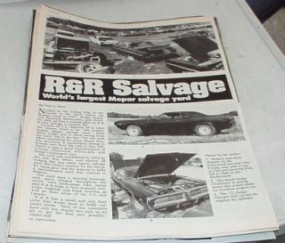 Salvage Worlds Largest Mopar Yard Magazine Article