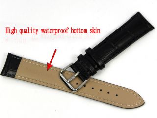   Black High Quality Cozy Sweatband Genuine Leather Watch Band Strap A72