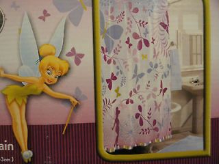 new Purple Cotton fabric DISNEY TINKERBELL~SHOWER CURTAIN Fairy TINKER 