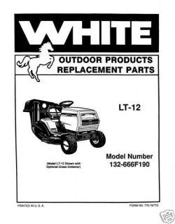 White LT 12 Lawn Tractor Riding Mower White LT 12 Lawn Tractor Riding 
