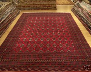   Fine Knots AfghanTurkoman Bukhara Wool Rug Excellent Condition