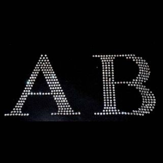 inch Times Font Rhinestone letter   iron on transfer. Many colors 