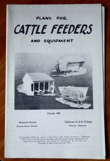 Scarce Plans For Cattle Feeders & Equipment 1914 Headgate Calf Creep 