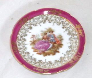 Vintage Limoges La Reine France Porcelain Plate Fragonard Lovers Scene 