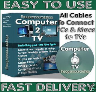 Connect PC / Laptop S Video to TV All CABLES +SOFTWARE