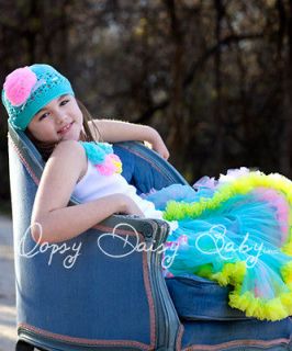 NEW Oopsy Daisy Baby Pettiskirt Skirt Turquoise Multicolored   size 4 