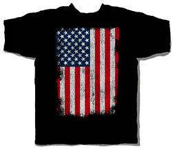 American Flag U.S. Stars And Stripes Black T Shirt