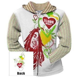 Bob Marley   Love Ladies Zip Hoodie Music Band Sweatshirt