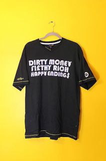   Dodger Dirty Money Happy Ending mens v neck t shirt black XL $40