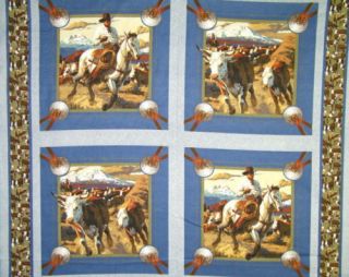 CATTLE DRIVE PILLOW PANEL