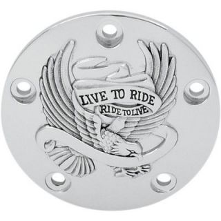 Chrome Live to Ride Eagle Points Cover for 1999 2012 Harley Twin Cam 