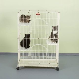 ProSelect Foldable Cat Kitten Cage 35.5Lx22.25Wx48H ~IVORY (NEW COLOR)