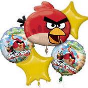Angry Birds Birthday Party Balloon Bouquet 5Pc