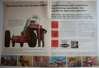 1966 Vintage New Idea Uni System Farm Tractor Equipment Ad