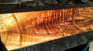   BIG ISLAND* Hawaiian Curly Koa Wood Book Matched Lumber Ukulele K1567