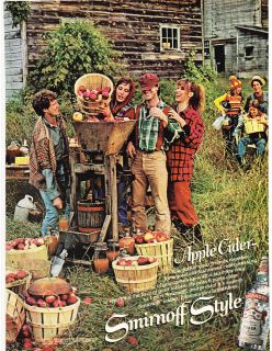 Original Print Ad 1979 SMIRNOFF STYLE Apple Cider old fashioned cider 