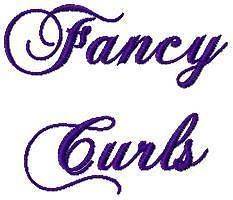 Fancy Curls Font Machine Embroidery 410 Designs 5 sizes