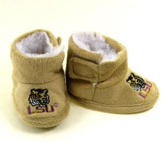 New LSU Tigers Louisiana State Infant Baby Booties Slippers Soft Fur 