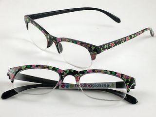   Semi Rimless +2.0 / 2.00 READING GLASSES Spectacles Frames Specs