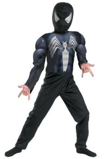Boys Deluxe Venom Spiderman Costume Black Spider Man Size Small 4 6