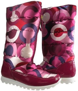 COACH JOLT Signature Berry Snow Boots size 7.5M New in Box