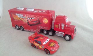   Cars Movie Lightning McQueen & MACK Mack Truck trailer Lot of 2 Toy
