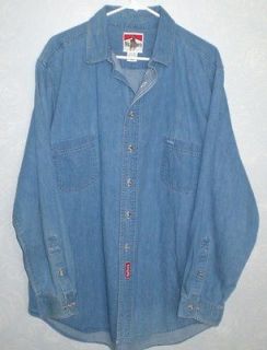 Mens Marlboro Blue Denim Cotton Long Sleeve Shirt XL EUC 52 Chest