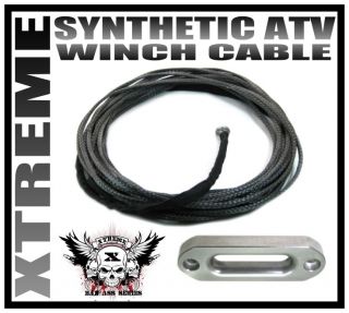 NEW 50 SYNTHETIC ATV WINCH CABLE AND HAWSE PACKAGE